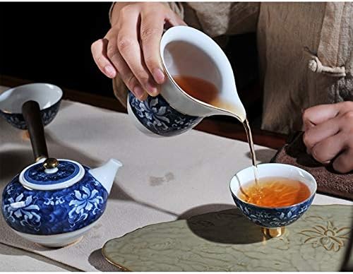 TWDYC 8 Adet El Yapımı Porselen Sır Renk Çay Seti Sağlık Teaset Büyük Kapasiteli Çaydanlık Çay Fincanı Cezve ve Kahve Fincanları