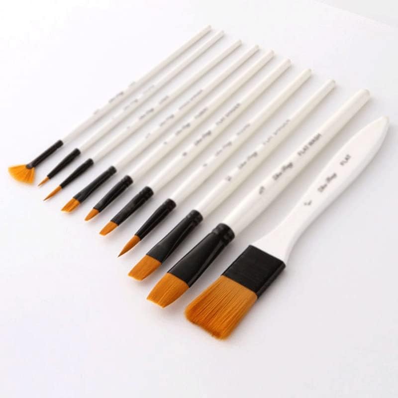 YEBDD 10 Naylon Suluboya Fırçaları Fırça Seti Boyama Malzemeleri Profesyonel Fırça Seti Sanatçı Fırçaları