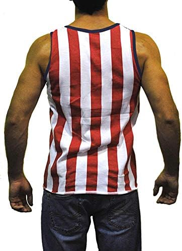 Lisanslı-Mart Originals erkek Amerikan Bayrağı Çizgili ve Yıldız Kas Tank Top Gömlek