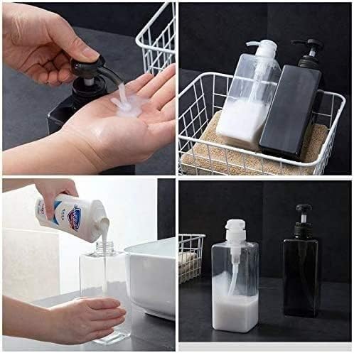 Sabunluklar 600 ML Taşınabilir Sabunluk Basın Tipi Bölünmüş Şişe Siyah Beyaz Şeffaf Kozmetik Konteyner duş şampuanı Jel Boş