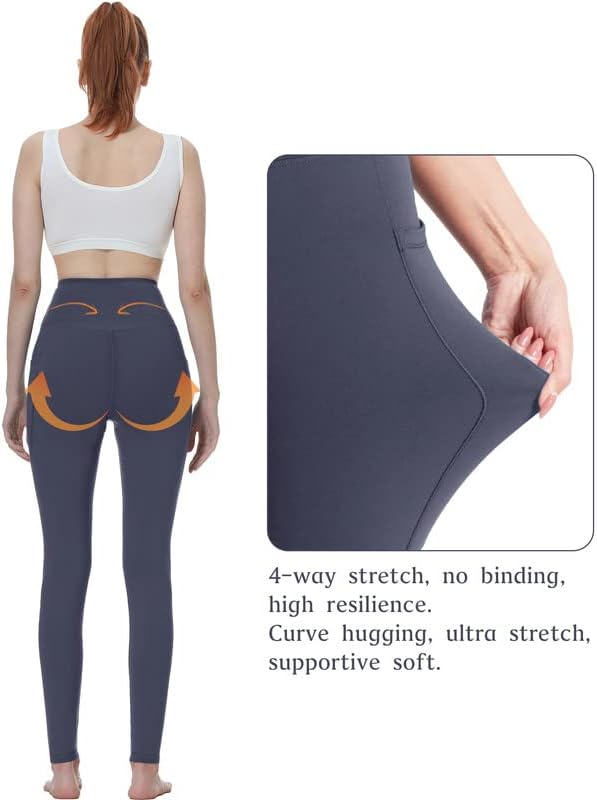 KOWBEAR Bayan Yoga Tayt 4 Yönlü Streç Yüksek Belli Karın Kontrol Pantolon Cep Egzersiz Atletik Spor rahat pantolon