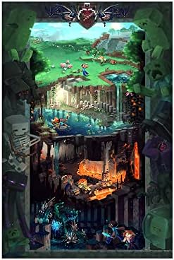 QİSSES Madencilik Piksel Eğlenceli Oyun posteri Roblox tuval duvar sanat dekoru Serin Duvar Baskı Tuval Posterler Odası Estetik