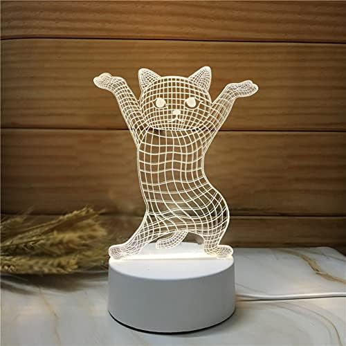 Sevimli hediyeler için kedi kişi-dans kedi lamba sevimli Illusion gece ışıkları Kitty karartma odası masa lambası-yenilik