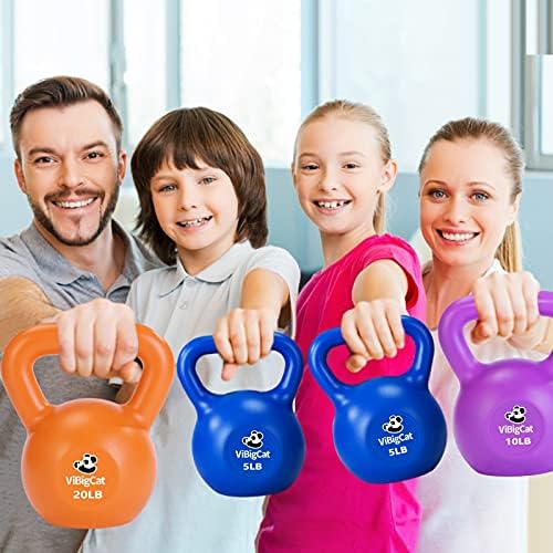 ViBigCat Kettlebell Ağırlığı, Kuvvet Antrenmanı Fitness Kettlebells, Ağırlıklar: 10, 15, 20, 25, 30 ev Jimnastik Salonu Egzersiz