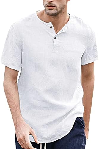 XXBR Erkek Henley Gömlek Yaz Plaj Düğme Boyun T-Shirt Artı Boyutu Gevşek Fit Tatil Tee Tops Kısa Kollu Casual Gömlek