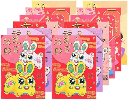 Didiseaon Yılbaşı Dekoru Çin Yeni Yılı Kırmızı Zarflar 2023 Ay Tavşanı Yılı Şanslı Para Paketleri Zodyak Tavşanı Hong Bao