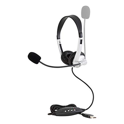 Egghead-EGG-IAG-1007FAUSB-10-SO USB Stereo Okul Kulaklığı Mikrofonlu Kulaklıklar 10'lu Paket, Gümüş/Siyah