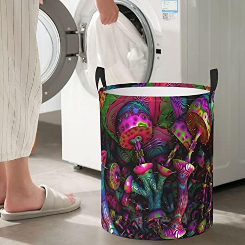 Trippy Mantar çamaşır sepeti Katlanabilir Su Geçirmez Yuvarlak çamaşır sepeti Kirli giysi saklama Sepetleri Kreş Banyo Yatak