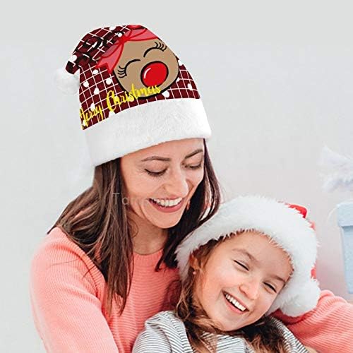 Noel Santa Şapka, Geyik Kız papyon Noel Tatil Şapka Yetişkinler için, Unisex Konfor noel şapkaları için Yeni Yıl Şenlikli