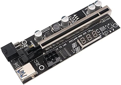 Yeni Sürüm PCIE Yükseltici 1x ila 16x Grafik Uzatma Sıcaklık Sensörü ile Bitcoin GPU Madencilik Powered Yükseltici Adaptör