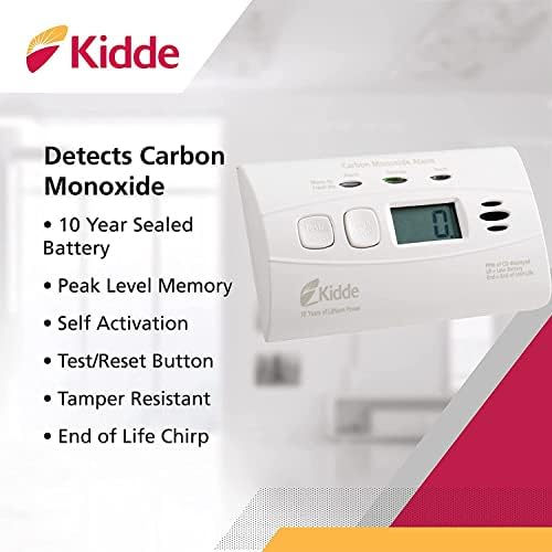 Kidde Carbon Monoxide Detector with Long-Life Lithium Battery, Dijital Ekran, 3 LED, 2'li paket & Nighthawk Carbon Monoxide