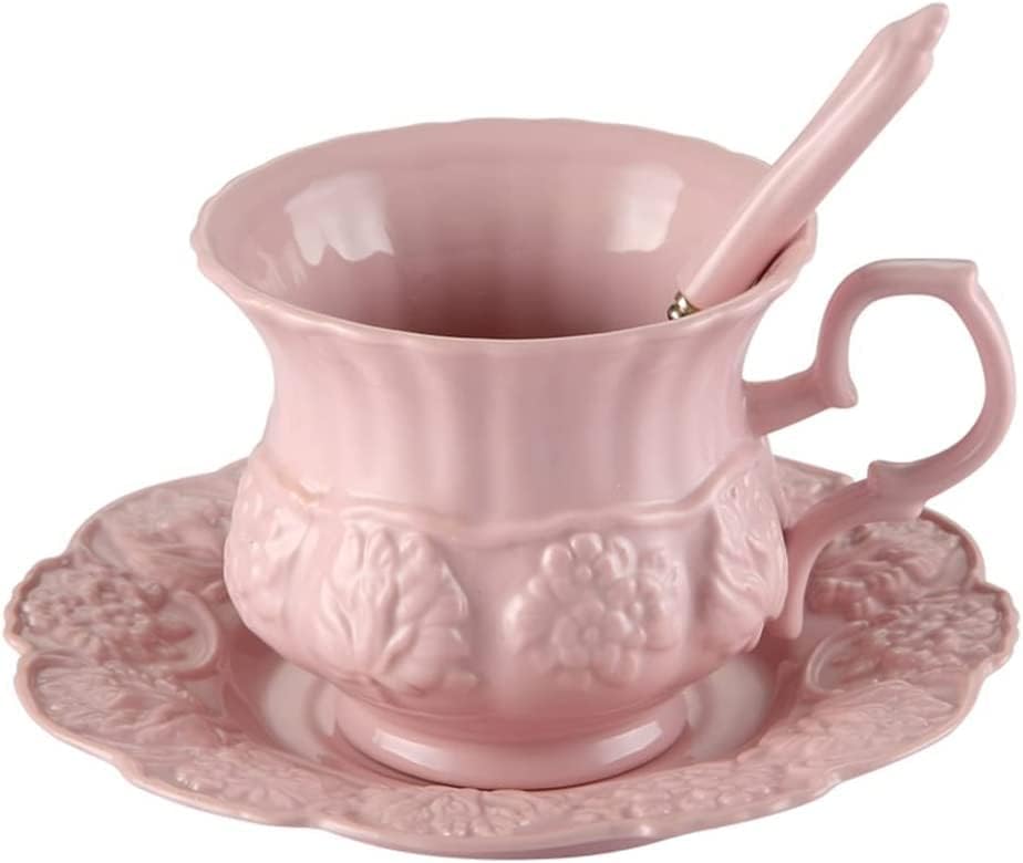 Zarif Pembe Seramik çay seti Vintage Seramik çay bardağı Pot Çiçek Demlik Öğleden Sonra çay seti Çaydanlıklar