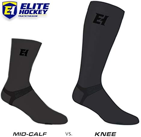 Elite Hockey Pro-X700 Ultra Spor Bambu Buzağı Çorabı (Karbon, Küçük)