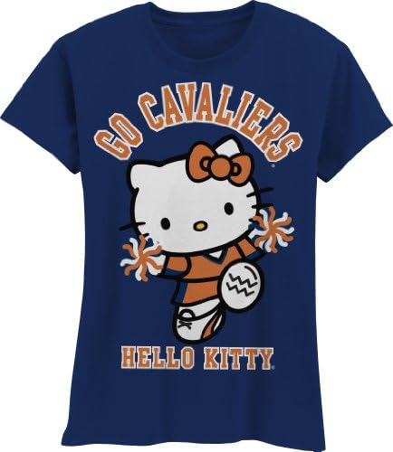NCAA Virginia Cavaliers Hello Kitty Pom Pom Kızların Ekip Tee Gömlek