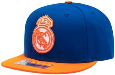 Fan Mürekkebi Real Madrid 'Amerika'nın Oyunu' Ayarlanabilir Snapback Futbol Şapkası / Şapkası / Turuncu / Mavi