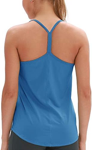 ıcyzone Egzersiz Tankı Üstleri Kadınlar için Atletik Egzersiz Yoga Üstleri Aç Geri Strappy koşu tişörtü