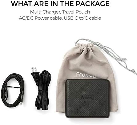 Freedy 90W USB-C Seyahat Şarj Cihazı Güç İstasyonu Hızlı Şarj Adaptörü [2 USB-C PD ve 2 QC 3.0] [USB-IF Sertifikalı] - MacBook