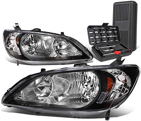 OE Tarzı Siyah Konut Amber Köşe Far Lambaları + Araç Kiti ile Uyumlu Honda Civic Sedan Coupe 04-05