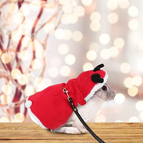 Hamster Tasma Noel Tavşan Koşum Tasma Seti: Kobay göğüs tasması Küçük Hayvan Yastıklı Yelek Noel Kostüm Kedi Chinchilla Sıçan