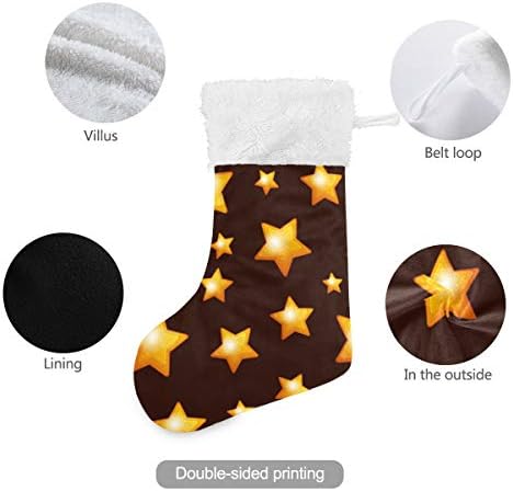 PİMİLAGU Noel Altın Yıldız Noel Çorap 1 Paket 17.7, asılı Çorap Noel Dekorasyon için