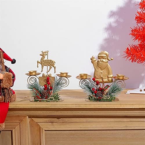 UXZDX CUJUX Noel Mum Fener Demir Noel Baba Kar Tanesi Mumluk Yeni Yıl yemek masası Noel Dekorasyonu (Renk: A, Boyut