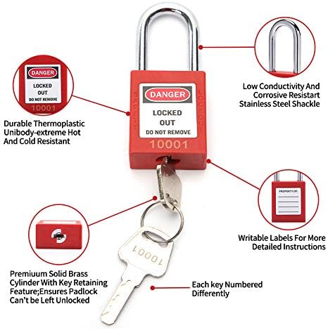 Kilitleme Etiketleme Kilitleri Kilitleme Kilitleri Anahtarlı Farklı Güvenlik Asma Kilitleri Kilitleme Etiketi için Loto Kilitleri