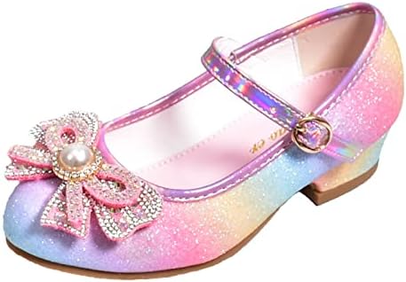 Çocuk Ayakkabıları Elmas Parlak Sandalet Prenses Ayakkabı Yay Yüksek Topuklu Gösterisi Prenses Ayakkabı Kız Elbise Ayakkabı