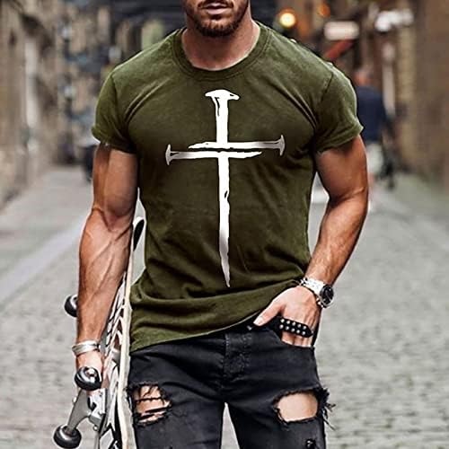 Erkek T-Shirt kısa kollu V boyun gömlek moda Trendy tatil pamuk grafik yaz T Shirt