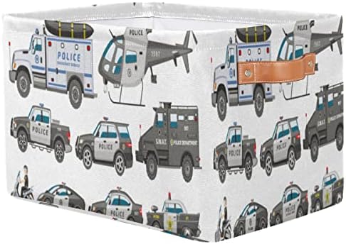 Polis Arabası Katlanabilir Depolama Sepeti, büyük Katlanabilir Organizatör Saklama Kutusu Küp Oyuncaklar Saklama Kutuları