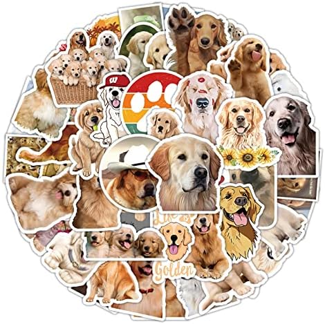 50 Adet Golden Retriever Çıkartmalar, sevimli Köpek Golden Retriever Çıkartmalar Çocuklar için Hediyeler, Genç Yetişkin Su
