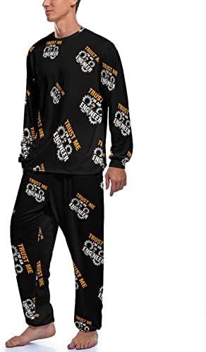 Güven Bana ben Bir Makine Mühendisi erkek Pijama Takımı Yumuşak Uzun Kollu Pijama Konfor Salonu Üst ve Alt Pijama Takımı
