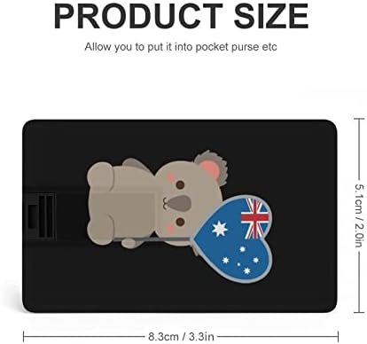 Avustralya Bayrağı Koala Ayı Kredi Kartı USB bellek Kişiselleştirilmiş Memory Stick Anahtar Depolama Sürücüsü 64G