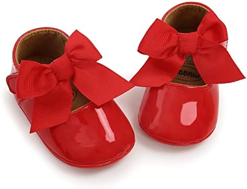 LOWLO Bebek Kız Mary Jane Flats Sparkly İlmek Prenses Elbise Beşik Ayakkabı Kaymaz Yürümeye Başlayan İlk Yürüyüşe