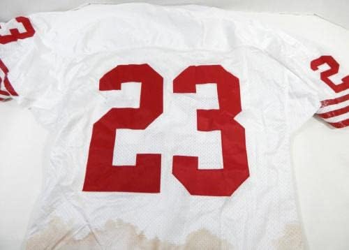 1995 San Francisco 49ers Marquez Pope 23 Oyunu Yayınlanan Beyaz Forma 44 DP26897 - İmzasız NFL Oyunu Kullanılmış Formalar