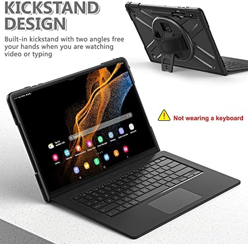 Tablet PC Durumda Tam vücut darbeye Dayanıklı 360 ° Kickstand Sağlam koruyucu kılıf Samsung Galaxy Tab ile uyumlu S8 Ultra