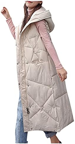 Fermuarlı Davlumbazlar İş Ceket Kadınlar için Yumuşak Düz Klasik Dış Giyim Baggy Artı Boyutu Kış Polyester Kolsuz Bombacı