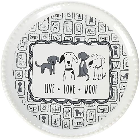 Pavyon Hediye Şirketi Bu Kediler ve Köpekler - Yaşa. Aşk. Woof Köpek Seramik Bardak Altlığı Kapağı / Takı Tabağı / İçecek