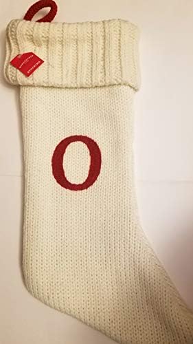 HEDEF Tatil Noel Kış Beyaz Kalın Örgü Çorap Çorap 19 İnç Monogram Mektup O Mantel Dekorasyon