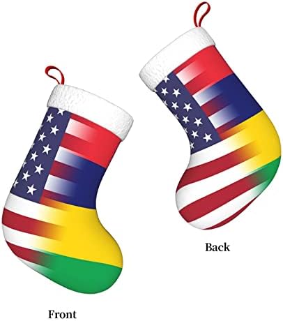 TZT Amerikan Bayrağı ve Mauritius Bayrağı Noel Çorap, noel Tatil Parti Hediyeler için Aile Tatil Süslemeleri 18-İnç