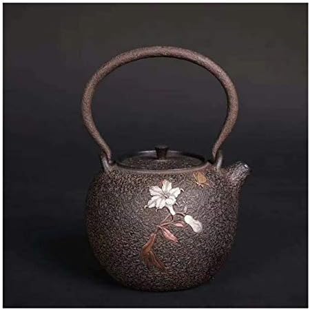 NLYWB Çay su ısıtıcısı, Japon Çay Potu, Demlikli Dökme Demir Demlik, 41 Ons (1200 Ml) için emaye iç kısım ile kaplanmış Dalga