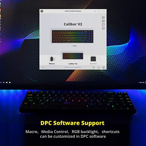 DREVO Calibur V2 TE RGB 60 % Kablolu Mekanik Oyun Klavyesi, 71 Tuşlu Küçük Kompakt, PC/Mac için Çalışma, Çıkarılabilir USB