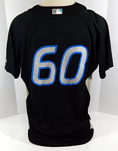 2008-10 Toronto Blue Jays 60 Oyun Kullanılmış Siyah Forma Vuruş Antrenmanı ST 48 091 - Oyun Kullanılmış MLB Formaları