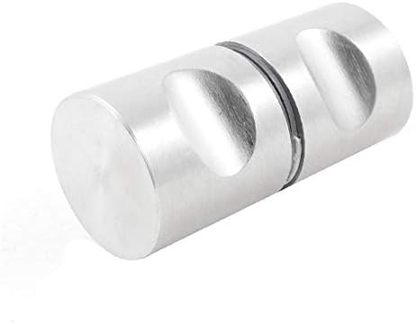 X-DREE 7.6 mm Dia İplik Çelik Gümüş Ton Çekme Kolları Banyo Camı için(7.6 mm Dia İplik Çelik Gümüş Ton Çekme asas para vidrio