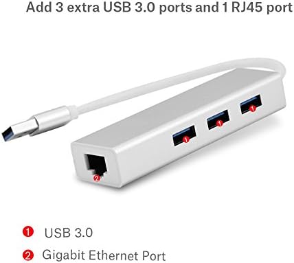Taşınabilir Yüksek Hızlı 3 Portlu USB 3.0 Hub 1 Gbps RJ45 LAN Ethernet Ağ Adaptörü Dizüstü bilgisayar için