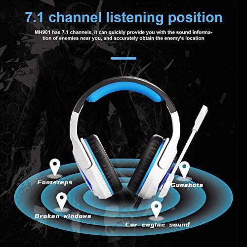 Anivia Yeni Güncellenmiş Kablolu Kulak Üstü Kulaklıklar-Mikrofonlu USB 7.1 Oyun Kulaklığı, Stereo Surround Ses, Gürültü Yalıtımı,