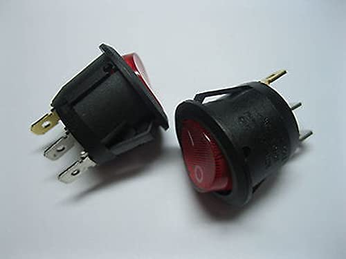 30 adet Dairesel Rocker Anahtarı ON-Off kırmızı şapka LED 3 pin 6A 250V 20mm
