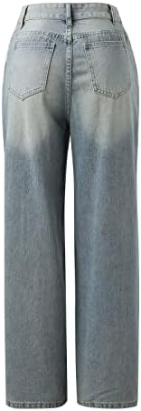 MIASHUI Denim Boot Cut Bayan Casual Yüksek Bel Sokak Gevşek Kargo Pantolon Cepler Kot Pantolon Boyutu 16 Pantolon Kadınlar