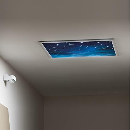 Tavan lambası Difüzör Panelleri için Floresan ışık kapakları-Gökyüzü Deseni-Sınıf Ofisi için Floresan ışık Kapakları - 2ft