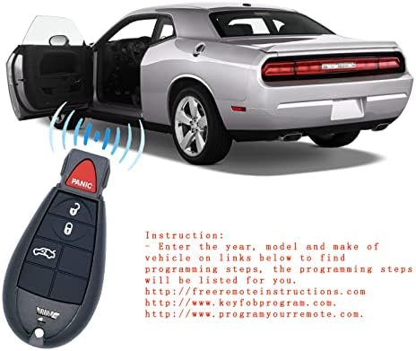 4 Düğmeli Yedek Kesilmemiş Anahtarsız Giriş Uzaktan Kumanda Araba Anahtarı Fob için uygun 08-2010 Chrysler 300/08-2012 Dodge