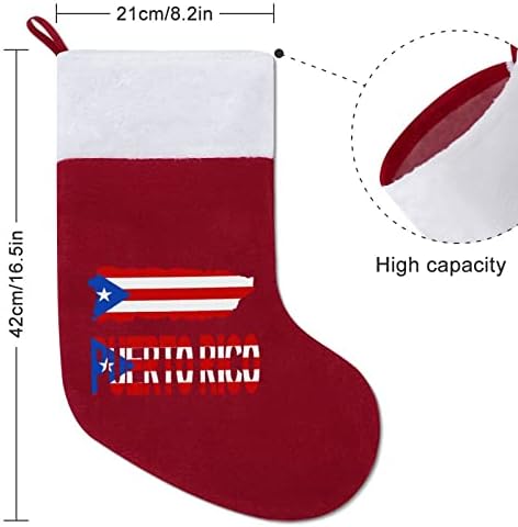Harita Bayrağı Porto Riko Noel Asılı Çorap Sevimli Santa Çorap Noel Ağacı Süsleri Süsler Hediyeler